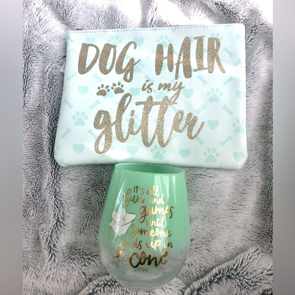 Sassy Dog Lover Glass & Bag